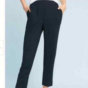 Anthropologie Essential Crepe Pull-On Trouser Pant in Black
